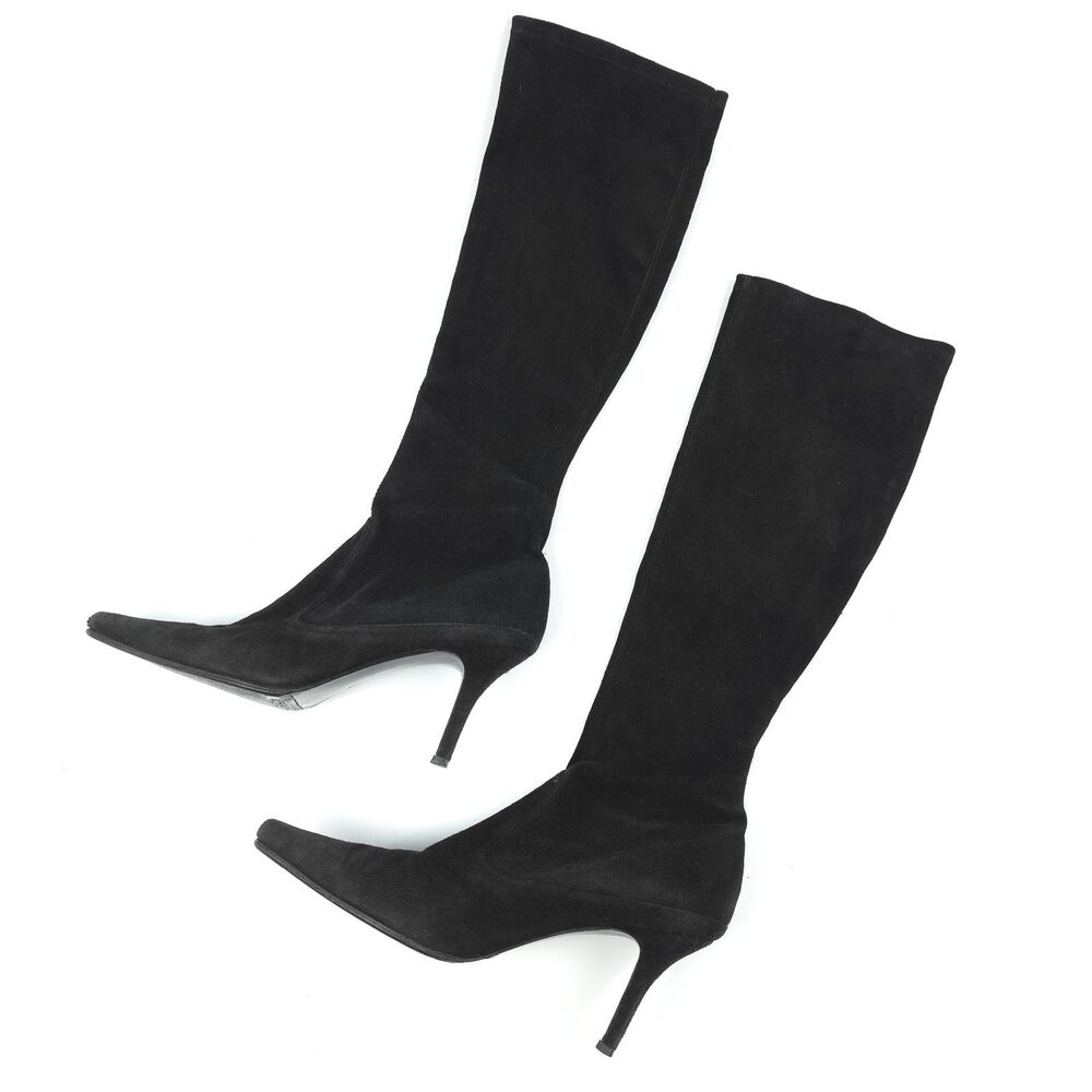 Stuart Weitzman Knee High Boots Pointed Toe Black… - image 7